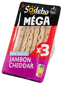 Sandwich Mega Club Jambon-Cheddar 230g