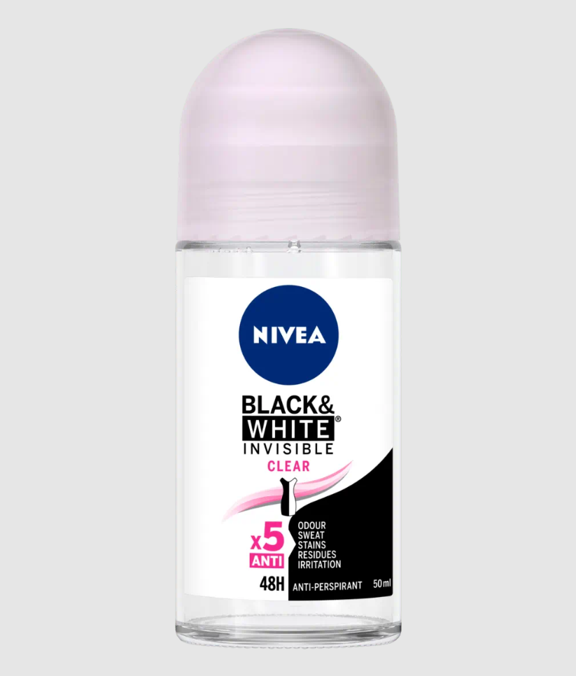 Nivea Deo Roll-On Invis. B&W Clear 2x50 ml